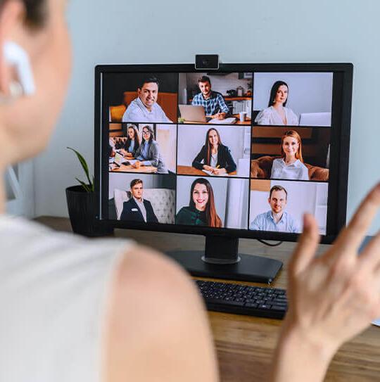 Online meeting - nine visible people on the screen